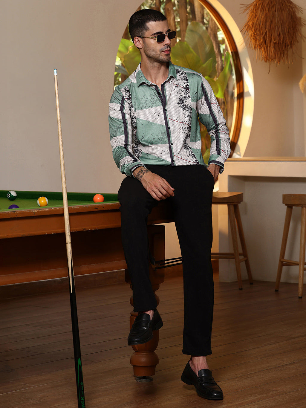 Abstract Print Full Sleeve Casual Shirt