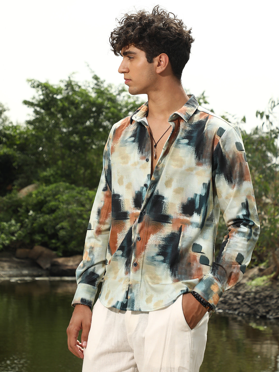 Abstract-Brushed Imprint Shirt