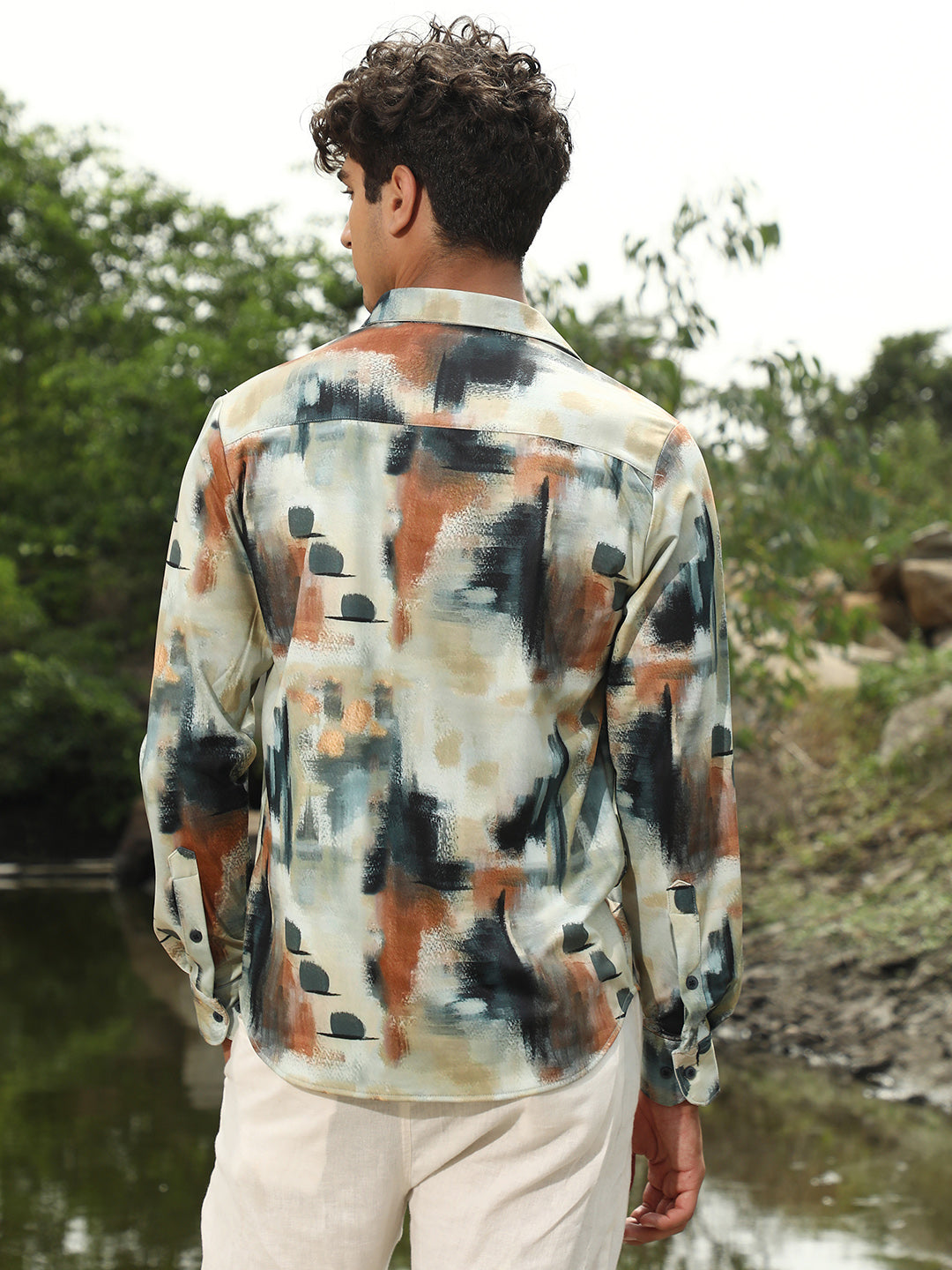 Abstract-Brushed Imprint Shirt